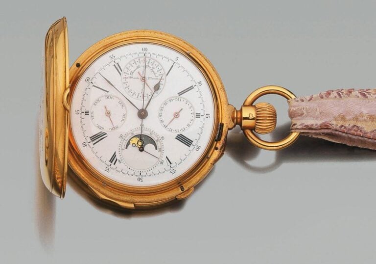 Rare MONTRE DE POCHE « savonnette » en or jaune monogrammé et cisel