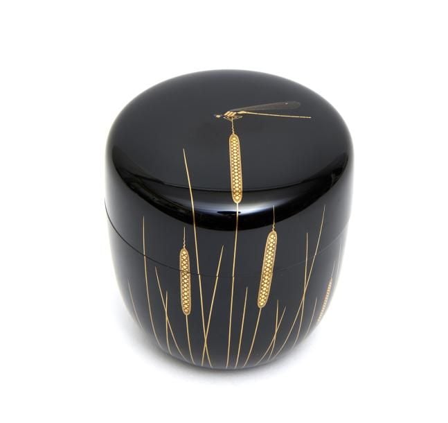 Récipient pour thé en poudre (natsume) garni de laque noir