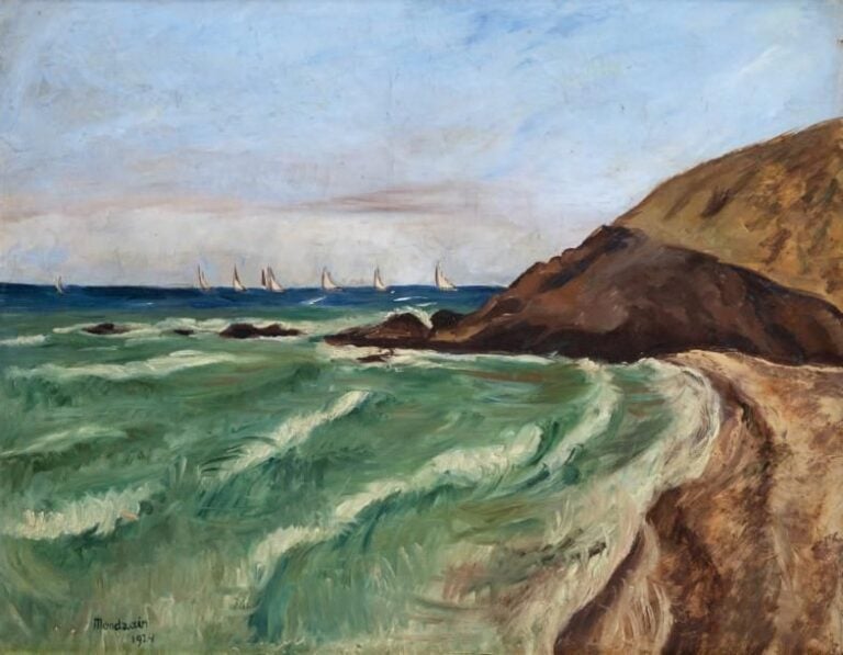 Régate en Bretagne, 1924 Huile sur toile, signée et datée en bas à gauche 65 x 80,5 cm
