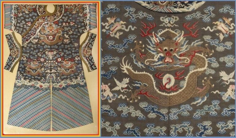 ROBE DRAGON EN SOIE KESI, JIFU PAO / LONG PAO