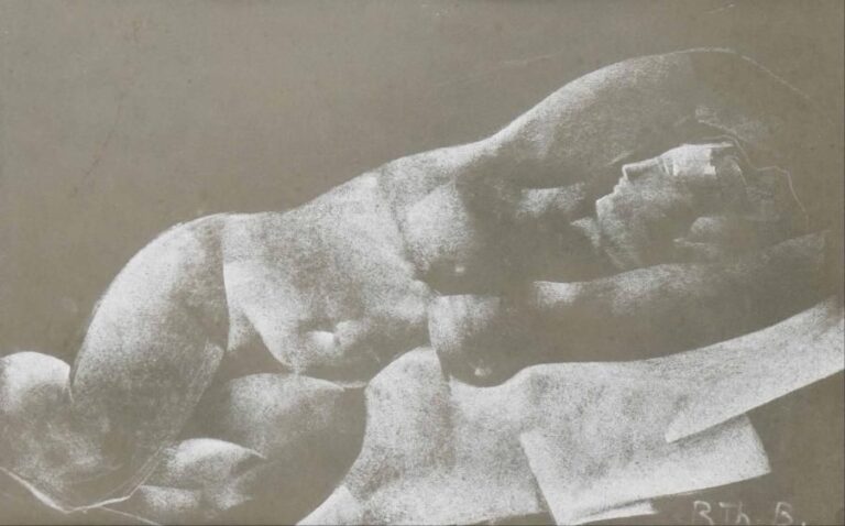 Rodolphe Théophile BOSSHARD (1889-1960) Femme allongée Pastel sur papier bru