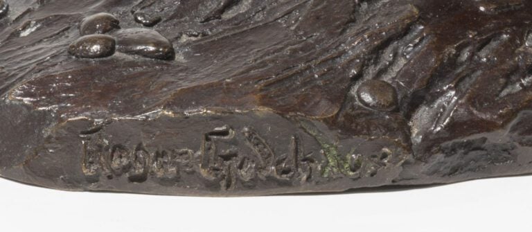 ROGER GODCHAUX (1878-1958) - « Truite » - Sculpture en bronze à patine brune -…