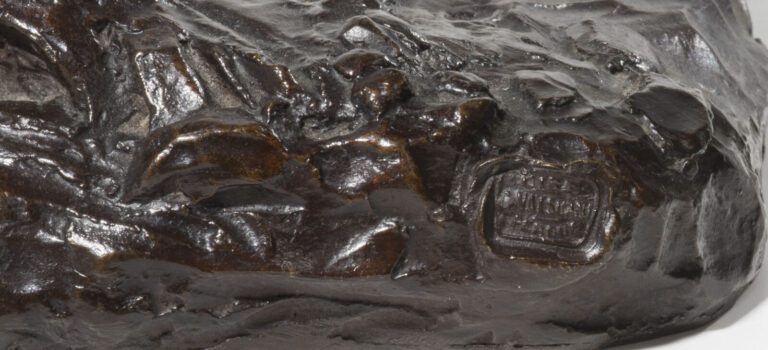 ROGER GODCHAUX (1878-1958) - « Truite » - Sculpture en bronze à patine brune -…
