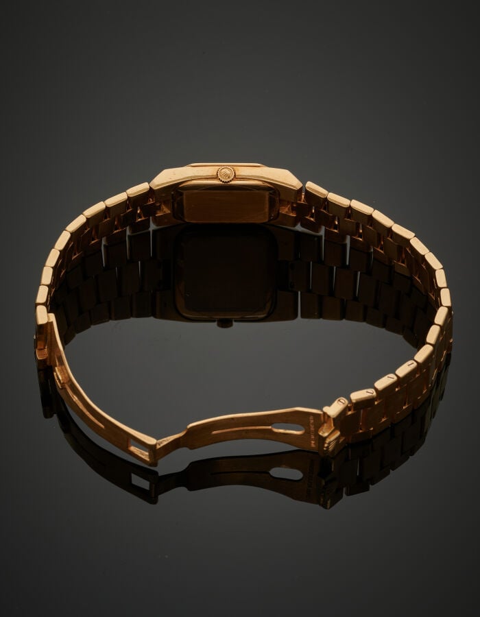 ROLEX - BRACELET MONTRE octogonal, modèle "Cellini" entièrement en or jaune (75…