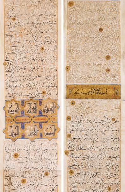 ROULEAU CORANIQUE Long manuscrit sur papie