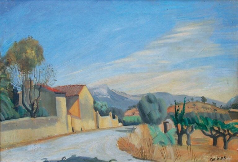 Route provençale Huile sur toil