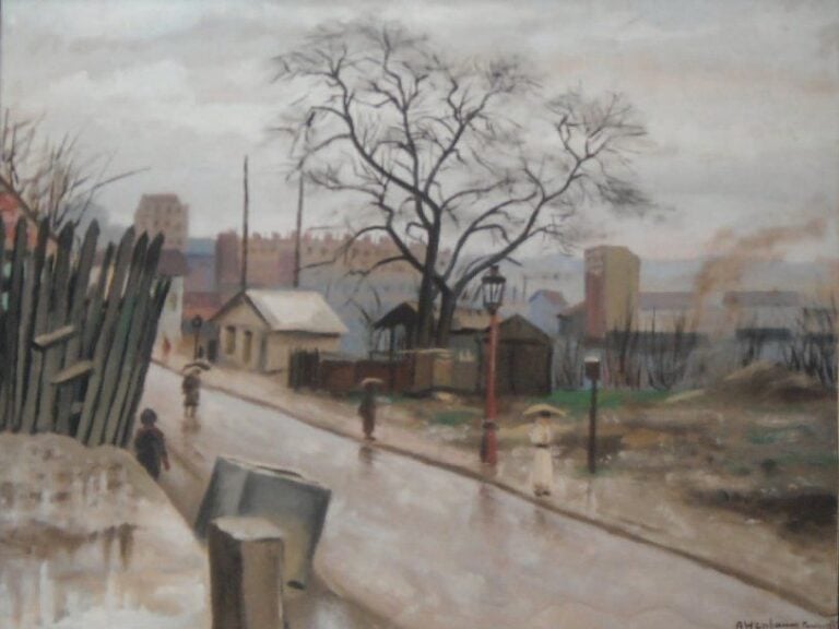 Rue Blanc (1937) Aquarelle Signée, datée et située en bas à droite 47 x 62 cm