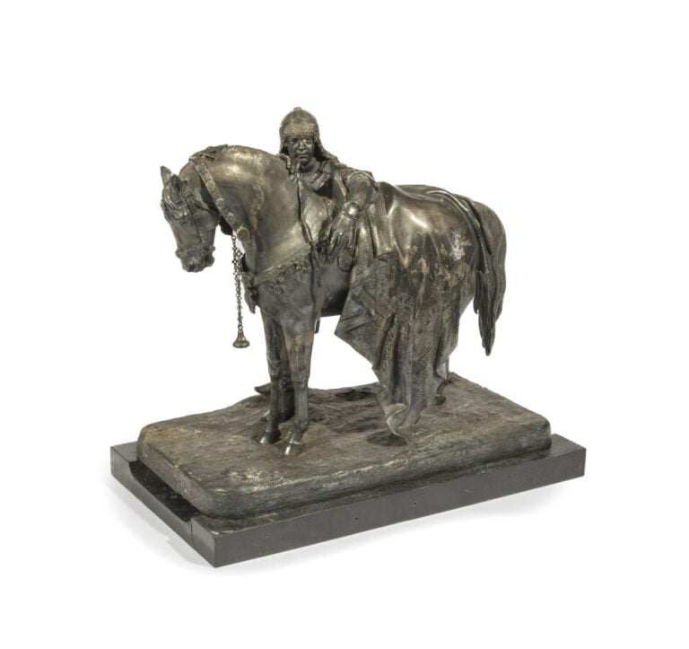RUSSIE - Rare et important groupe en argent 84 zolotniks (875 millièmes) figura…