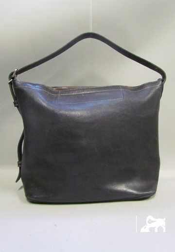 SAC en cuir noir, fermeture éclair, demi-anse bandoulière transformable (petite patine d'usage)