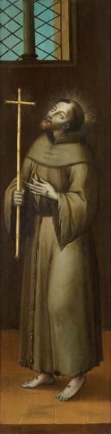 Saint François en extase recevant les stigmates Huile sur panneau, rehauts d'o