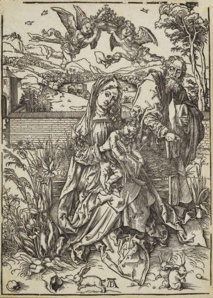 Sainte Famille aux lapins (Hollstein, Meder 212; B 102) 39 x 28 c
