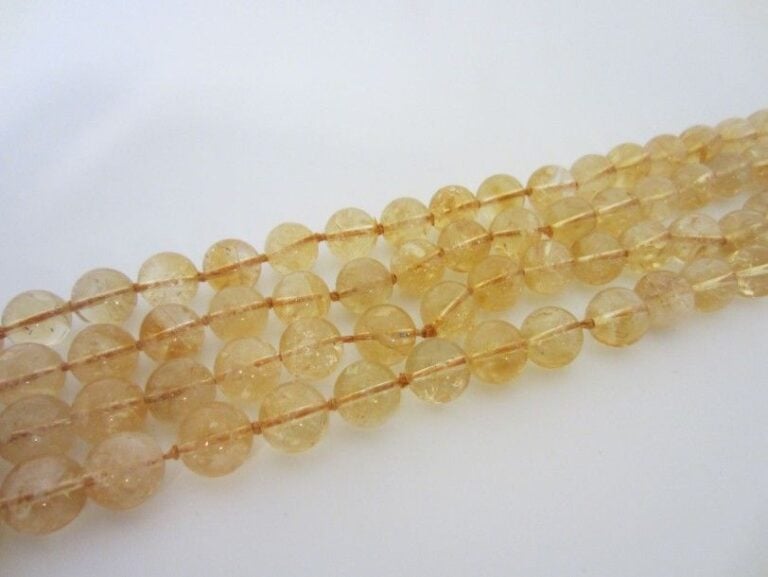 SAUTOIR de perles rondes de citrine