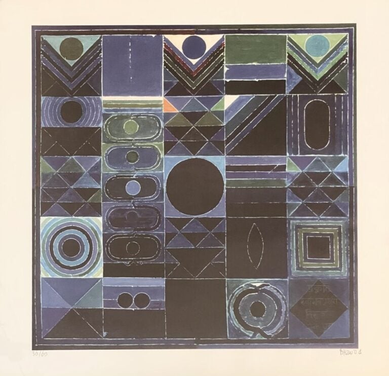 SAYED HAIDER RAZA (1922-2016) - Composition, 2004 - Aluminographie sur papier,…