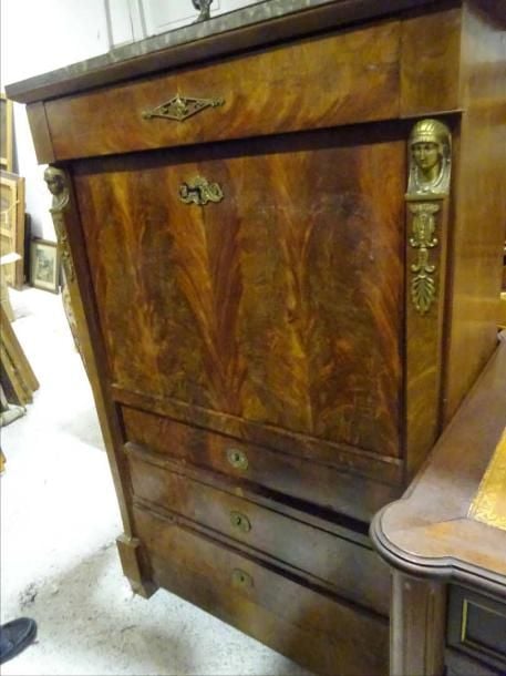 SECRETAIRE à abattant rectangulaire en bois de placag
