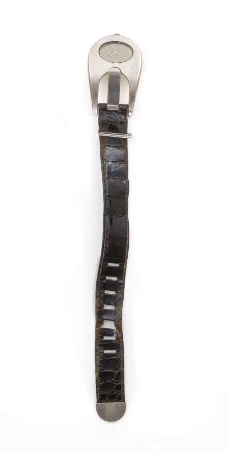 SERGE MANZON (1930-1998) POUR LONGINES - Montre bracelet d'homme formant une bo…