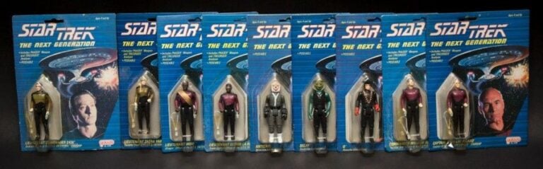 Star Trek Galoob - Set de 9 figurines Star Trek Next Generation Neuf en carte 1988 USA
