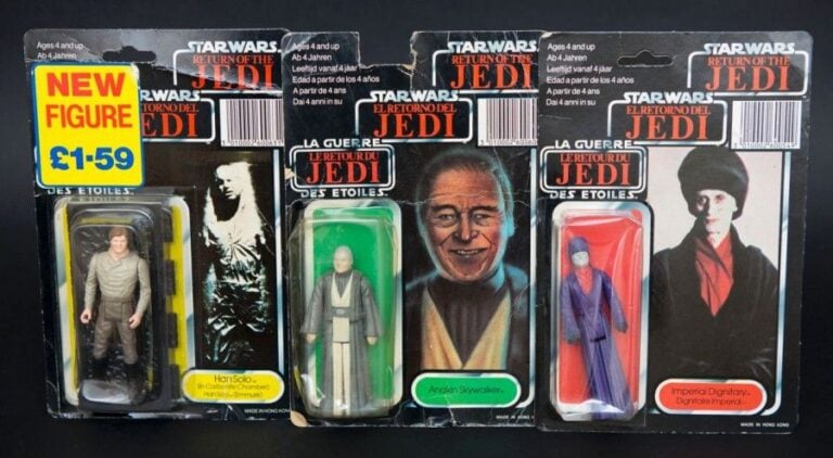 Star Wars Kenner - Lot de 3 figurines Tri-Logo 1983 Europe Lot de 3 figurines sous blister Tri-log