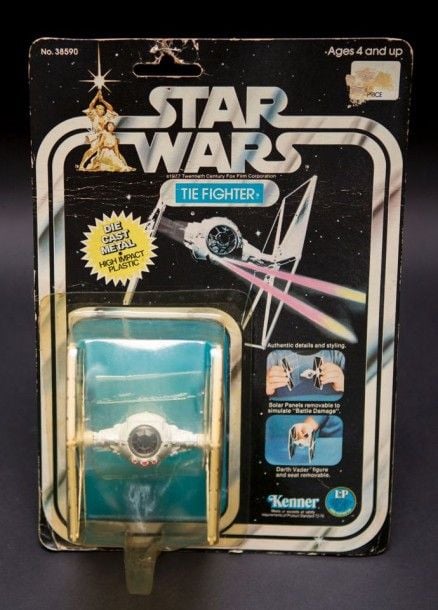 Star Wars Kenner - Tie Fighter Neuf en carte 1979 USA trou du support blister réparée avec une agrafe