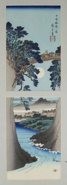 SUITE DE DEUX ESTAMPES, UKIYO-E Japon, Epoque XXe siècle Toutes deux de format oban tata-e et en couleurs sur papier, réalisées à partir de blocs de bois sculptés (xylogravures