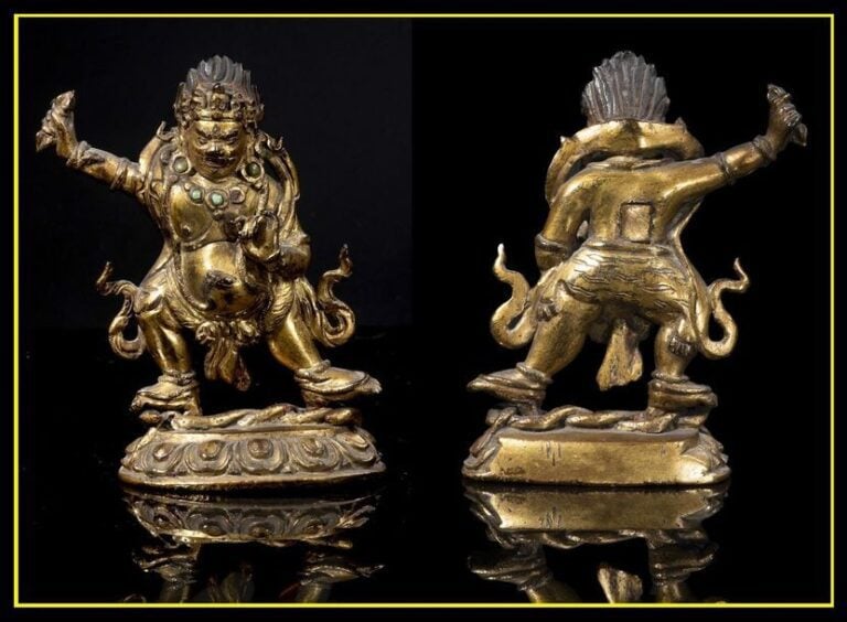 SUJET EN ALLIAGE CUIVREUX DORE DONNANT A VOIR VAJRAPANI ?? ??????