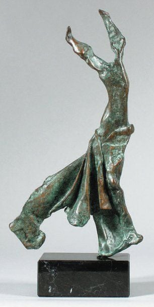 TERPSICHORE Bronze, fonte à la cire perdue à patine vert florentin, Numéroté 50/33