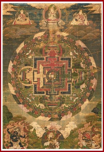 THANGKA / TANGKA A LA DETREMPE SUR TISSU