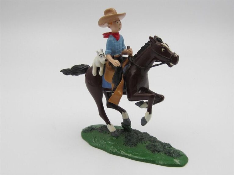« Tintin en Amérique » Tintin Cowboy et Milou à cheval