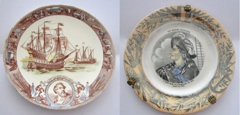 Trois assiettes à sujet de marine: - Choisy-le-Ro