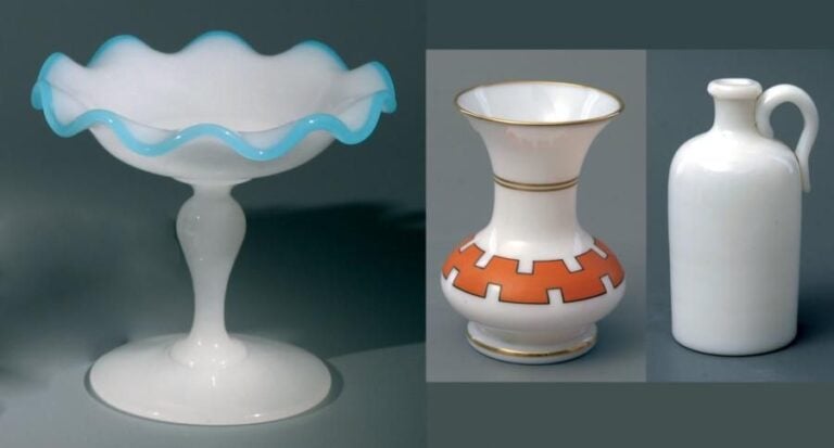 Trois objets en opalin