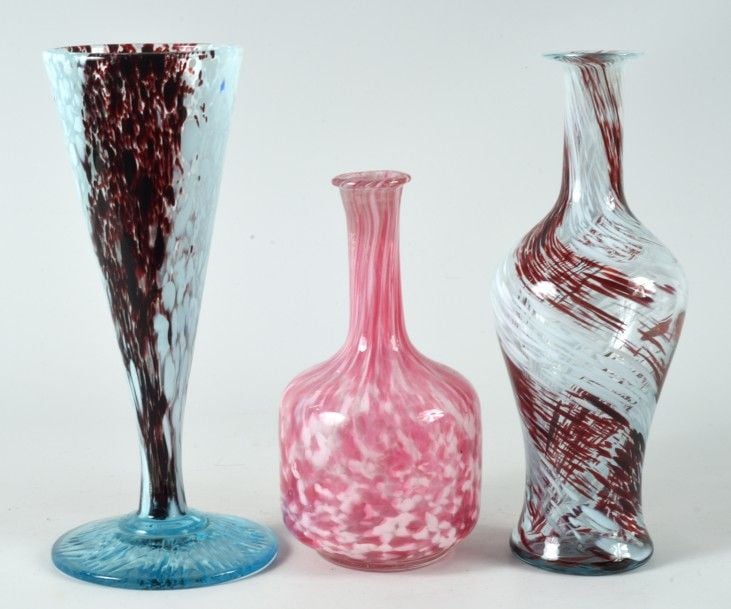 Trois objets en verre de la fin du XIXe