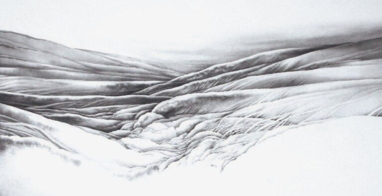 Un grand silence, 1982 Dessin au crayon noir sur papier Signé et daté en bas à droite 75 x 115 cm