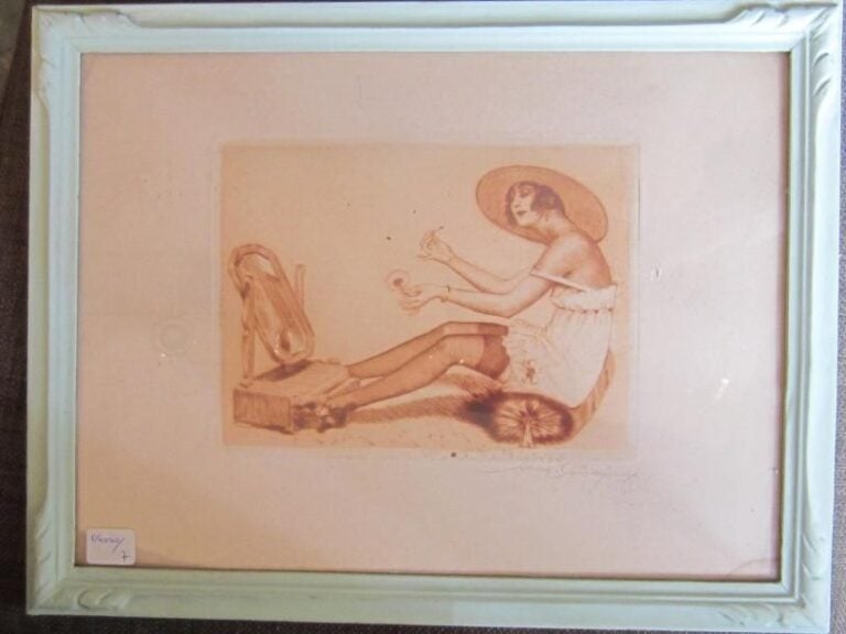 Une gravure Max Bruning "le fard"