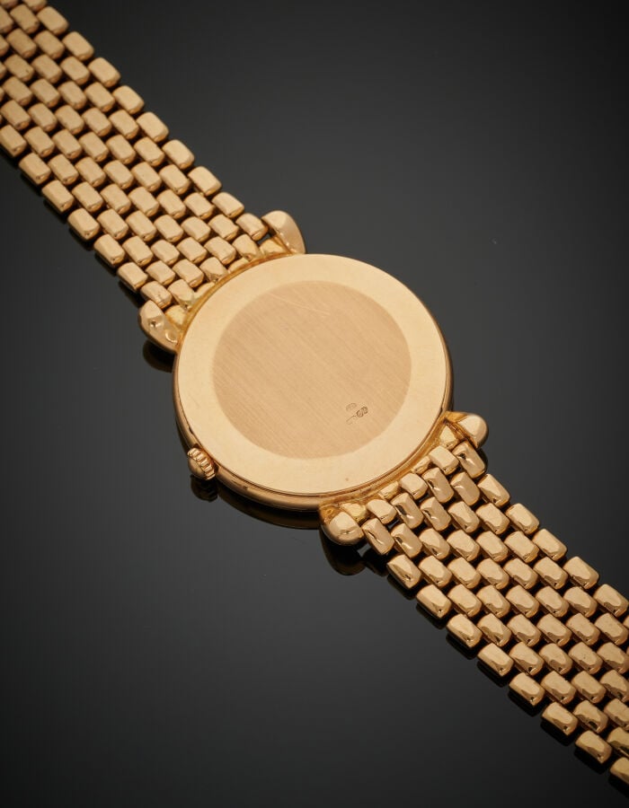 VACHERON CONSTANTIN - BRACELET MONTRE ronde en or jaune (750‰). Cadran mat et p…
