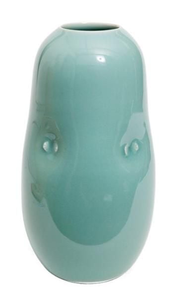 Vase à fleurs en porcelaine céladon de kyo-yaki en forme de natsume (datte chinoise, jujube