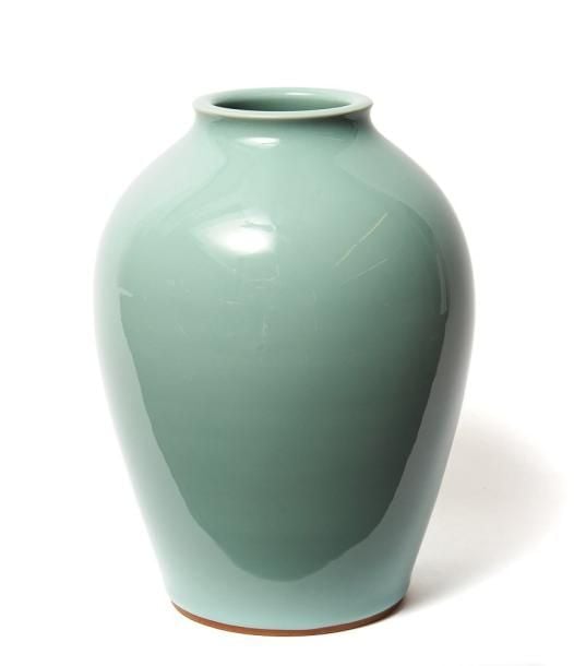 Vase Céladon de couleur clair-de-lune (bleu-vert pâle