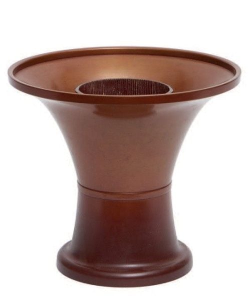 VASE USUBATA en bronze «Xuande» de forme ronde et de couleur brun-mie