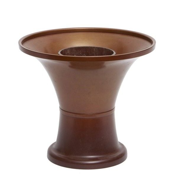 Vase usubata en bronze "Xuande" de forme ronde et de couleur brun-mie