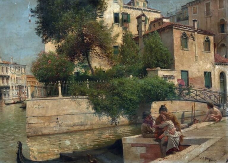 «VENISE» Huile sur toile, signée en bas à droite 36 x 50 cm