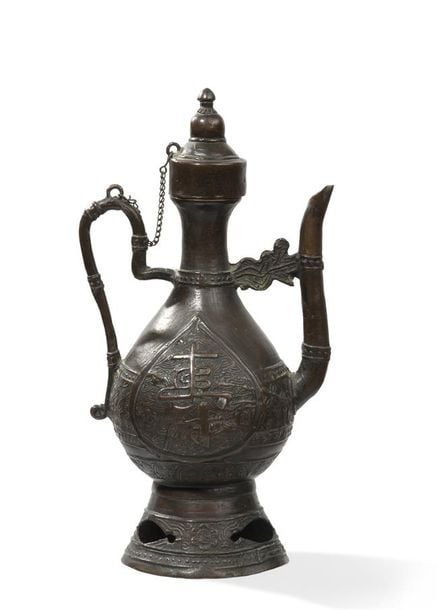 VERSEUSE A VIN PIRIFORME ISLAMISANTE EN BRONZE
