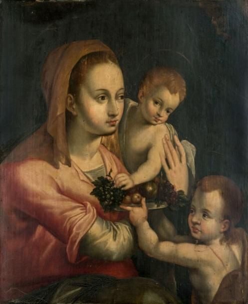 Vierge à l'Enfant et saint Jean-Baptiste tenant une coupe de fruits