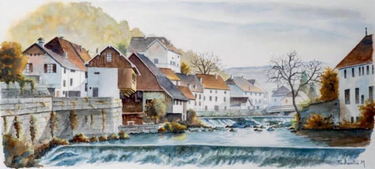 Village à la rivière