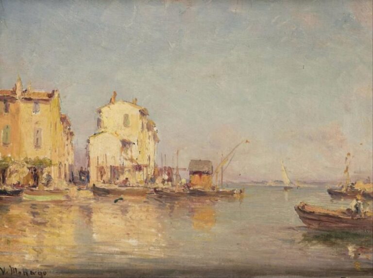 Vincent MANAGO (1880-1936) Vue de Venise Huile sur carto