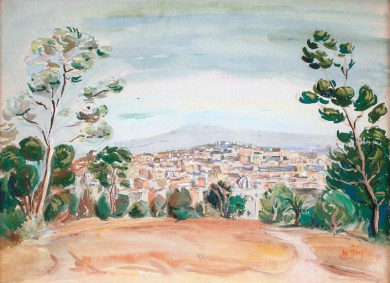 VUE DE TUNIS Aquarelle, signée en bas à droite 23 x 31 cm