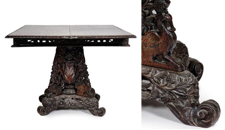 [X] TABLE A JEUX / A THE EN BOIS INDIGENE