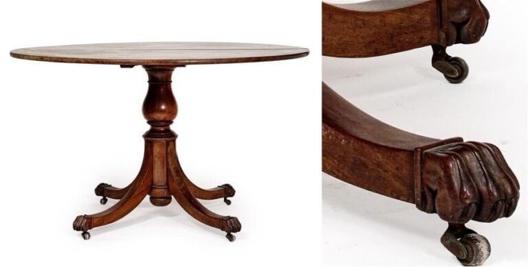[X] TABLE / CONSOLE / GUERIDON A PLATEAU BASCULANT EN BOIS INDIGENE