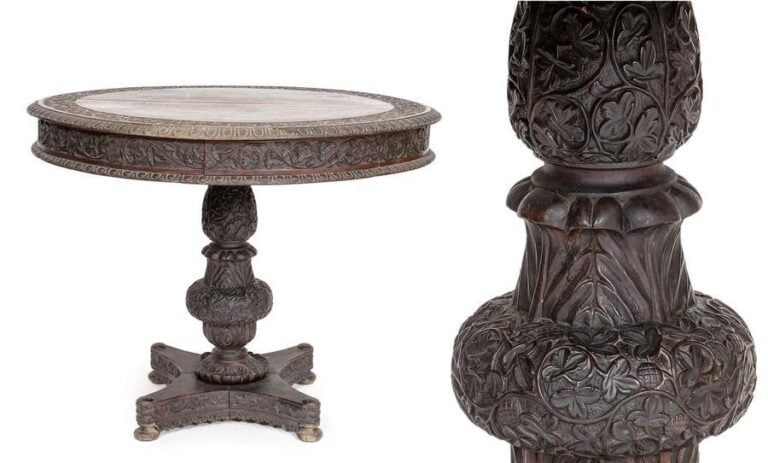 [X] TABLE / CONSOLE / GUERIDON EN BOIS INDIGENE