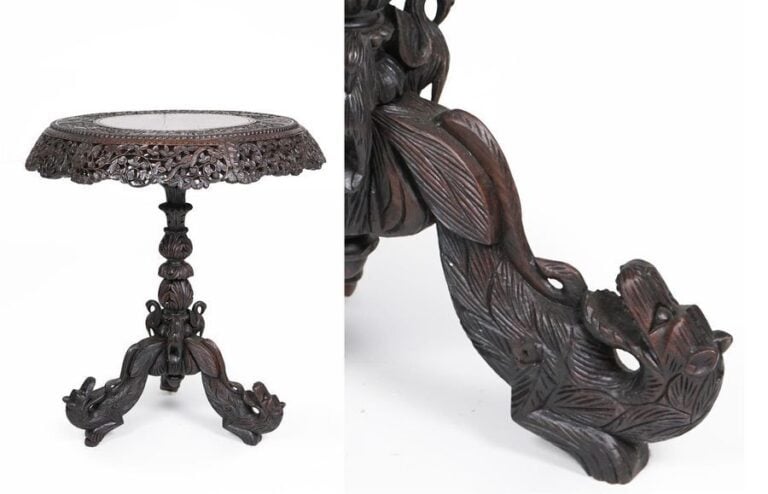 [X] TABLE / GUERIDON EN BOIS INDIGENE