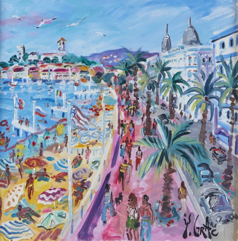 YVON GRAC (NÉ EN 1945) - « La croisette à Cannes » - Huile sur toile signée en…