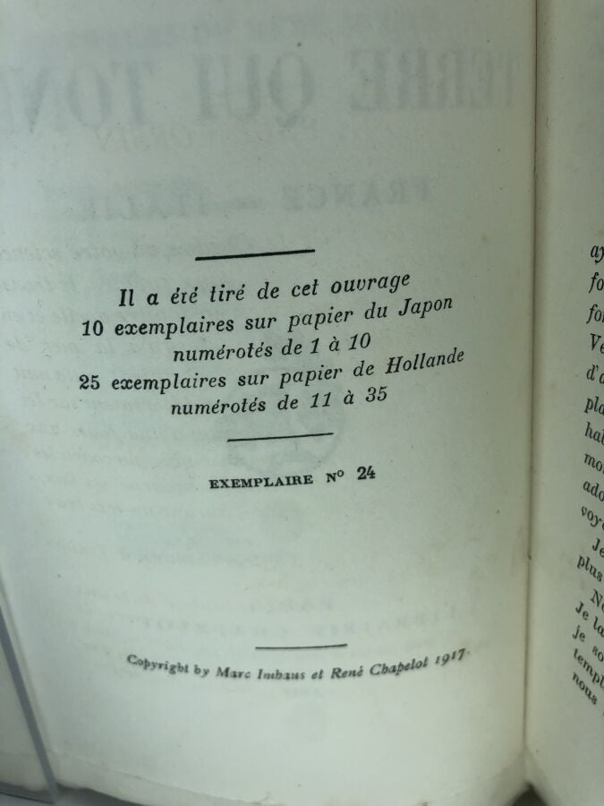 ADAM (Paul). - La Terre qui tonne. Édité à Paris chez Chapelot en 1917. De form…