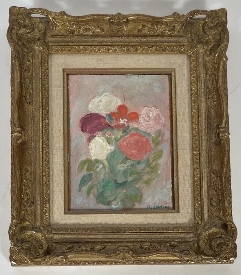 André LANSKOY (1902-1976) dans le goût de - Bouquet de fleurs - Huile sur toile…